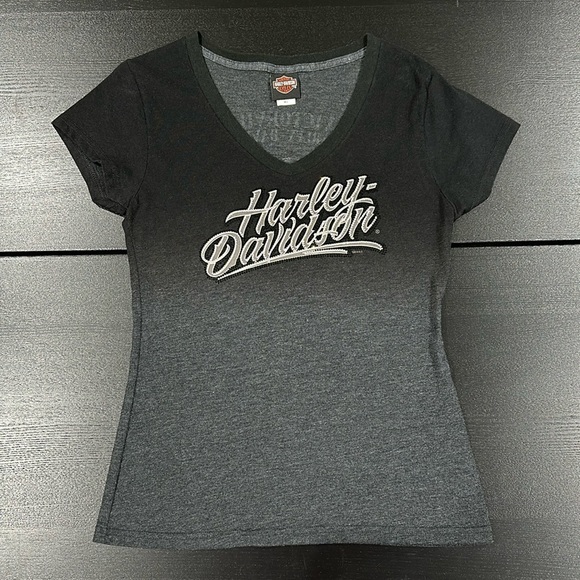 Harley-Davidson Women’s Stone Embellished Gradient Top - M - Picture 1 of 6